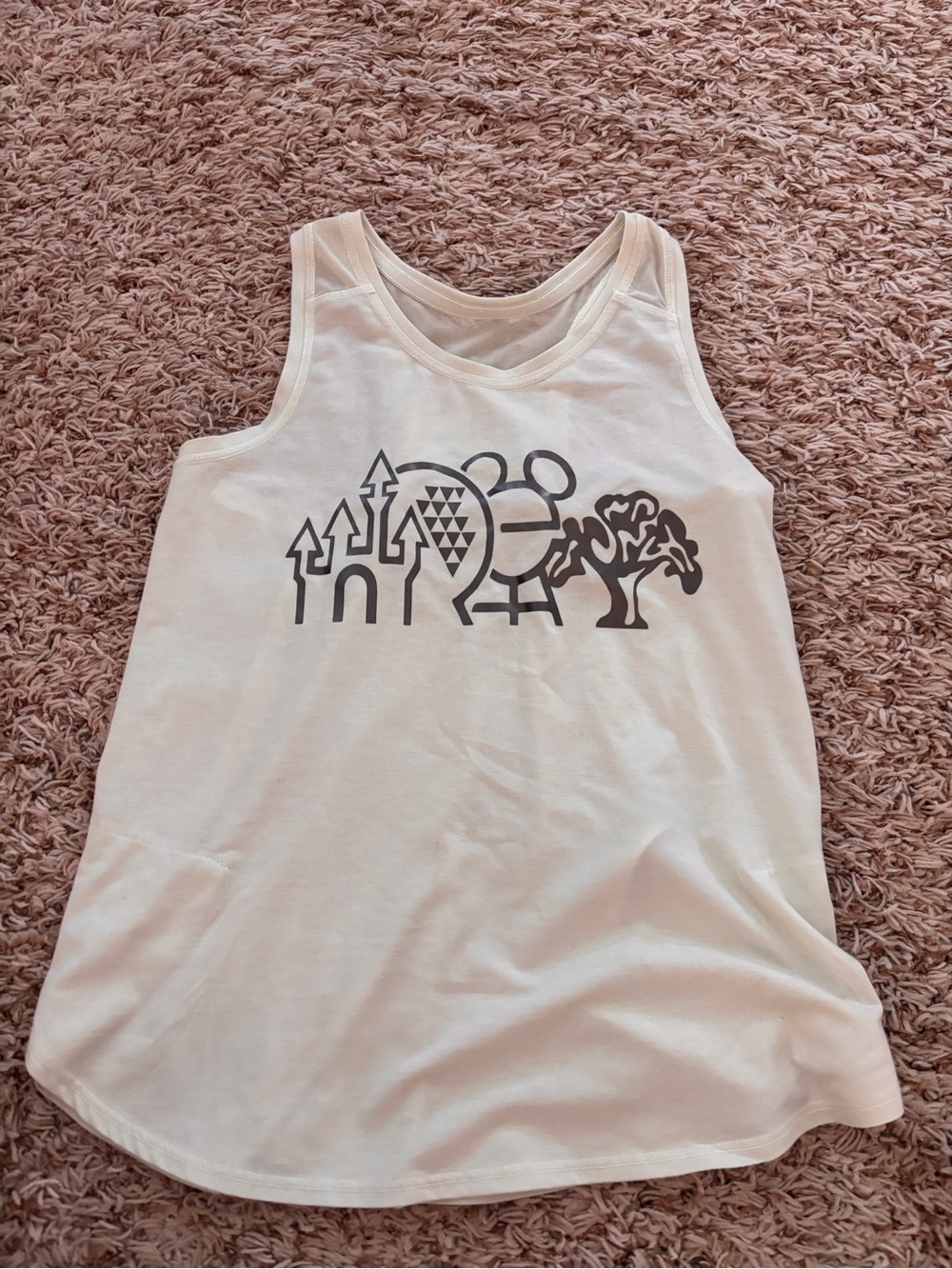 Athleta Girls White Tank with Gray Graphic